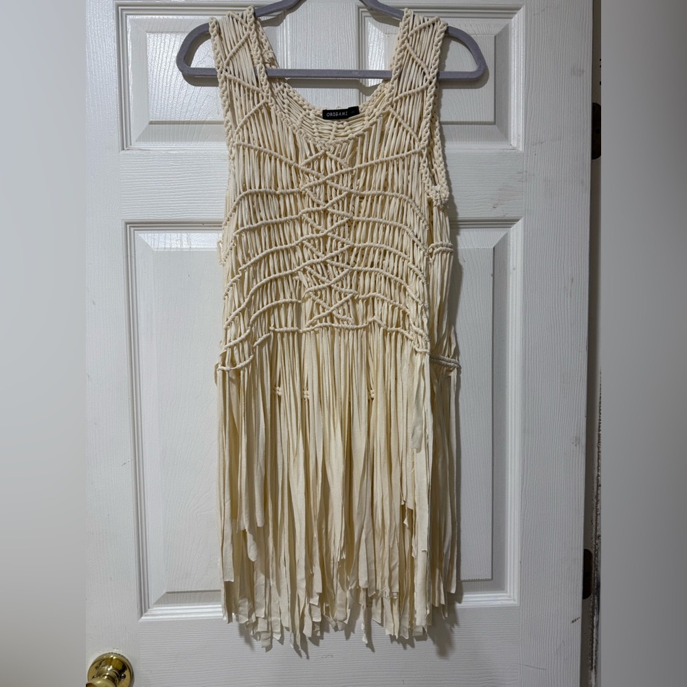 Cream Crochet Swim Cover